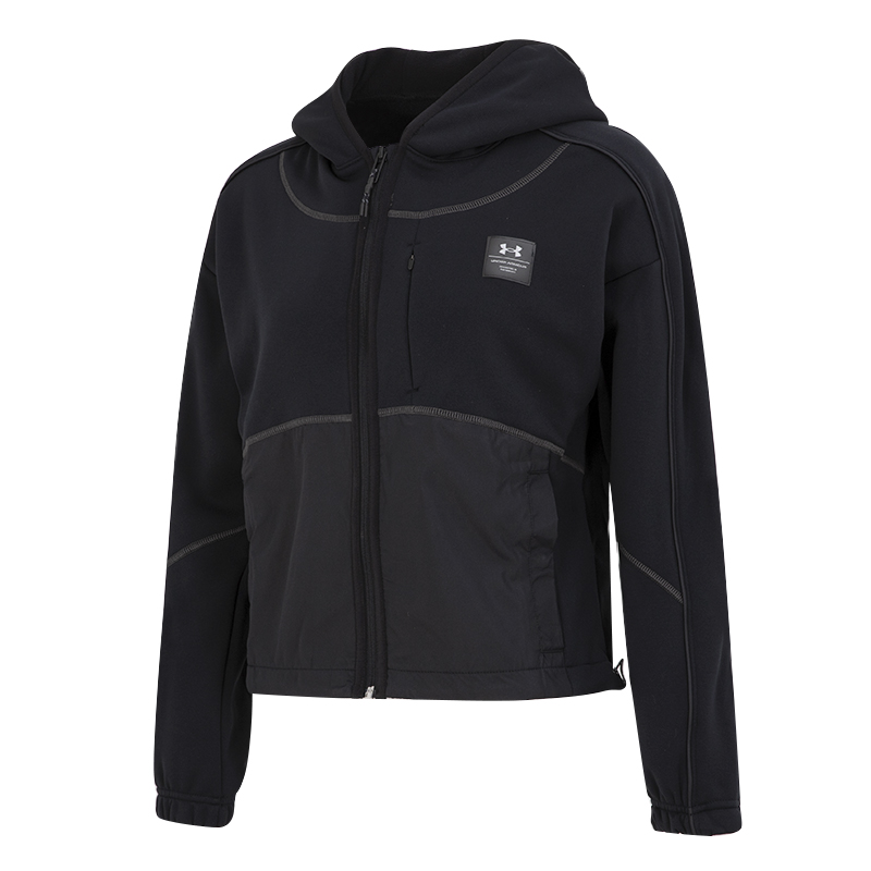 安德玛/UAUA Rush Fleece FZ Hoodie女针织连帽夹克-加绒1374103-001